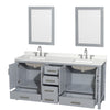 Custom image for Gray with Brushed Chrome Trim / Giotto Quartz, Rectangular Sink / 24