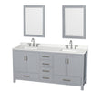 Custom image for Gray with Brushed Chrome Trim / Giotto Quartz, Rectangular Sink / 24