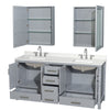 Custom image for Gray with Brushed Chrome Trim / Giotto Quartz, Rectangular Sink / Medicine Cabinets