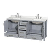 Custom image for Gray with Brushed Chrome Trim / Giotto Quartz, Rectangular Sink / No Mirror