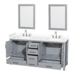 Custom image for Gray with Brushed Chrome Trim / White Cultured Marble, Rectangular Sink / 24