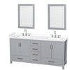 Custom image for Gray with Brushed Chrome Trim / White Cultured Marble, Rectangular Sink / 24