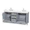 Custom image for Gray with Brushed Chrome Trim / White Cultured Marble, Rectangular Sink / No Mirror