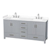 Custom image for Gray with Brushed Chrome Trim / White Cultured Marble, Rectangular Sink / No Mirror