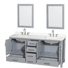 Custom image for Gray with Brushed Chrome Trim / White Quartz, Rectangular Sink / 24