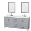 Custom image for Gray with Brushed Chrome Trim / White Quartz, Rectangular Sink / 24