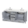 Custom image for Gray with Brushed Chrome Trim / White Quartz, Rectangular Sink / No Mirror