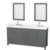 Custom image for Dark Gray with Brushed Chrome Trim / Carrara Cultured Marble, Rectangular Sink / 24