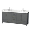 Custom image for Dark Gray with Brushed Chrome Trim / Carrara Cultured Marble, Rectangular Sink / No Mirror
