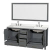 Custom image for Dark Gray with Brushed Chrome Trim / Giotto Quartz, Rectangular Sink / 70