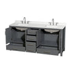 Custom image for Dark Gray with Brushed Chrome Trim / Giotto Quartz, Rectangular Sink / No Mirror