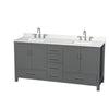 Custom image for Dark Gray with Brushed Chrome Trim / Giotto Quartz, Rectangular Sink / No Mirror