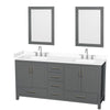 Custom image for Dark Gray with Brushed Chrome Trim / White Cultured Marble, Rectangular Sink / 24