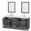 Custom image for Dark Gray with Brushed Chrome Trim / White Quartz, Rectangular Sink / 24
