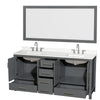 Custom image for Dark Gray with Brushed Chrome Trim / White Quartz, Rectangular Sink / 70
