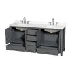 Custom image for Dark Gray with Brushed Chrome Trim / White Quartz, Rectangular Sink / No Mirror