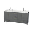 Custom image for Dark Gray with Brushed Chrome Trim / White Quartz, Rectangular Sink / No Mirror