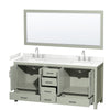 Custom image for Light Green with Brushed Nickel Trim / Carrara Cultured Marble, Rectangular Sink / 70