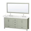 Custom image for Light Green with Brushed Nickel Trim / Carrara Cultured Marble, Rectangular Sink / 70