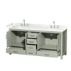 Custom image for Light Green with Brushed Nickel Trim / Carrara Cultured Marble, Rectangular Sink / No Mirror