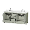 Custom image for Light Green with Brushed Nickel Trim / White Quartz, Rectangular Sink / No Mirror
