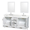 Custom image for White with Brushed Chrome Trim / Carrara Cultured Marble, Rectangular Sink / 24