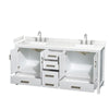 Custom image for White with Brushed Chrome Trim / Carrara Cultured Marble, Rectangular Sink / No Mirror