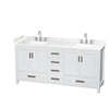 Custom image for White with Brushed Chrome Trim / Carrara Cultured Marble, Rectangular Sink / No Mirror