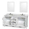 Custom image for White with Brushed Chrome Trim / White Carrara Marble, Oval Sink / 24