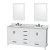 Custom image for White with Brushed Chrome Trim / White Carrara Marble, Oval Sink / 24