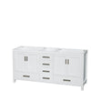 Custom image for White with Brushed Chrome Trim / White Carrara Marble, Oval Sink / 70