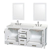 Custom image for White with Brushed Chrome Trim / Giotto Quartz, Rectangular Sink / 24