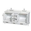 Custom image for White with Brushed Chrome Trim / Giotto Quartz, Rectangular Sink / No Mirror