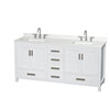 Custom image for White with Brushed Chrome Trim / Giotto Quartz, Rectangular Sink / No Mirror