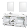 Custom image for White with Brushed Chrome Trim / White Cultured Marble, Rectangular Sink / 24