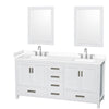 Custom image for White with Brushed Chrome Trim / White Cultured Marble, Rectangular Sink / 24