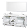 Custom image for White with Brushed Chrome Trim / White Cultured Marble, Rectangular Sink / 70