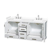 Custom image for White with Brushed Chrome Trim / White Cultured Marble, Rectangular Sink / No Mirror