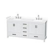 Custom image for White with Brushed Chrome Trim / White Cultured Marble, Rectangular Sink / No Mirror