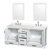 Custom image for White with Brushed Chrome Trim / White Quartz, Rectangular Sink / 24