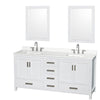Custom image for White with Brushed Chrome Trim / White Quartz, Rectangular Sink / 24