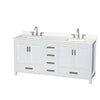 Custom image for White with Brushed Chrome Trim / White Quartz, Rectangular Sink / No Mirror