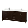 Custom image for Espresso with Brushed Chrome Trim / Giotto Quartz, Rectangular Sink / No Mirror
