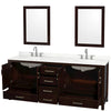 Custom image for Espresso with Brushed Chrome Trim / Giotto Quartz, Rectangular Sink / 24