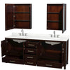 Custom image for Espresso with Brushed Chrome Trim / Giotto Quartz, Rectangular Sink / Medicine Cabinets