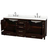 Custom image for Espresso with Brushed Chrome Trim / Giotto Quartz, Rectangular Sink / No Mirror