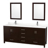 Custom image for Espresso with Brushed Chrome Trim / White Quartz, Rectangular Sink / 24