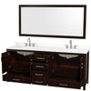 Custom image for Espresso with Brushed Chrome Trim / White Quartz, Rectangular Sink / 70