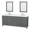 Custom image for Dark Gray with Brushed Chrome Trim / Giotto Quartz, Rectangular Sink / 24