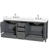 Custom image for Dark Gray with Brushed Chrome Trim / White Cultured Marble, Rectangular Sink / No Mirror